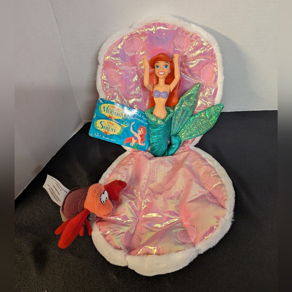 New Vintage Disney Ariel Stick Puppet Sebastian Plush Toy Rare Zellers 1990s 90s